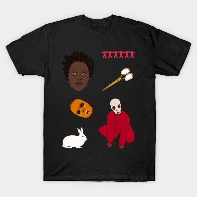 Jordan Peele’s Us | Sticker Set T-Shirt by Jakmalone